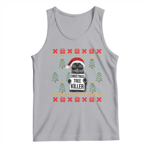 Funny Xmas Black Cat Tank Top Christmas Tree Killer Santa Kitten TS12 Athletic Heather Print Your Wear