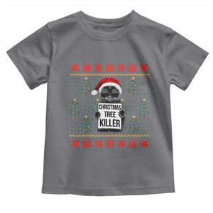 Funny Xmas Black Cat Toddler T Shirt Christmas Tree Killer Santa Kitten TS12 Charcoal Print Your Wear