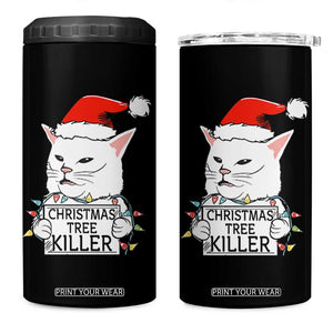 Funny Xmas Grumpy Cat 4 in 1 Can Cooler Tumbler Christmas Tree Killer Santa Kitten TS12 One Size: 16 oz Black Print Your Wear