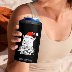 Funny Xmas Grumpy Cat 4 in 1 Can Cooler Tumbler Christmas Tree Killer Santa Kitten TS12 Print Your Wear