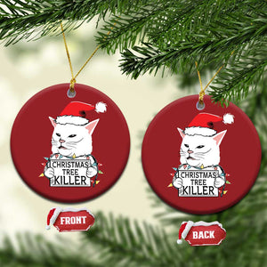 Funny Xmas Grumpy Cat Christmas Ornament Xmas Tree Killer Santa Kitten TS12 Circle Red Print Your Wear