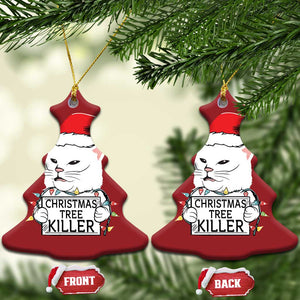 Funny Xmas Grumpy Cat Christmas Ornament Xmas Tree Killer Santa Kitten TS12 Christmas Tree Red Print Your Wear