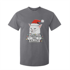 Funny Xmas Grumpy Cat T Shirt For Kid Christmas Tree Killer Santa Kitten TS12 Charcoal Print Your Wear