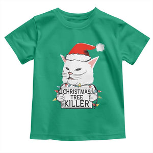Funny Xmas Grumpy Cat Toddler T Shirt Christmas Tree Killer Santa Kitten TS12 Irish Green Print Your Wear