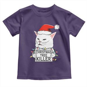 Funny Xmas Grumpy Cat Toddler T Shirt Christmas Tree Killer Santa Kitten TS12 Purple Print Your Wear