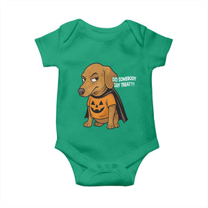 Halloween Dachshund Dog Baby Onesie Did Somebody Say Treat Meme TS12 Irish Green Print Your Wear