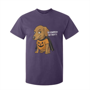 Halloween Dachshund Dog T Shirt For Kid Did Somebody Say Treat Meme TS12 Purple Print Your Wear