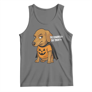 Halloween Dachshund Dog Tank Top Did Somebody Say Treat Meme TS12 Black Heather Print Your Wear