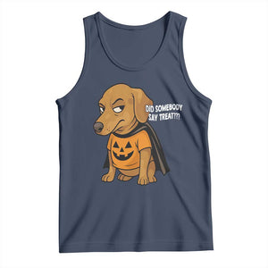 Halloween Dachshund Dog Tank Top Did Somebody Say Treat Meme TS12 Navy Print Your Wear
