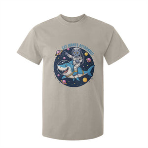 Funny Space Cat Wants Astronaut T Shirt For Kid Sharks Sci fi Fan Universe TS12 Sand Print Your Wear