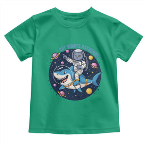 Funny Space Cat Wants Astronaut Toddler T Shirt Sharks Sci fi Fan Universe TS12 Irish Green Print Your Wear