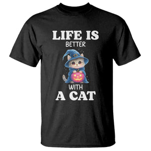 Halloween Kitty T Shirt Cute Life Is Better With A Cat TS12 Black Print Your Wear
