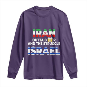 Funny Geopolitical Satire Iran Outta Beer Israel Struggle Long Sleeve Shirt