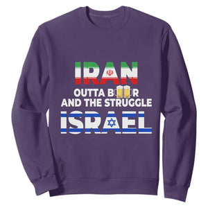 Funny Geopolitical Satire Iran Outta Beer Israel Struggle Sweatshirt