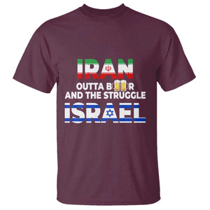Funny Geopolitical Satire Iran Outta Beer Israel Struggle T Shirt