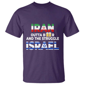 Funny Geopolitical Satire Iran Outta Beer Israel Struggle T Shirt