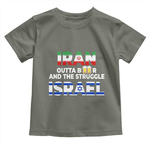 Funny Geopolitical Satire Iran Outta Beer Israel Struggle Toddler T Shirt