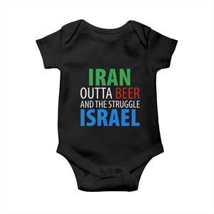 Iran And Israel Political Satire Baby Onesie The Great Beer Struggle