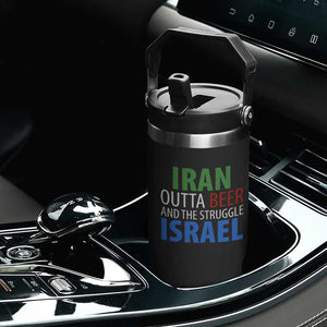 Iran And Israel Political Satire Flip Straw Tumbler The Great Beer Struggle
