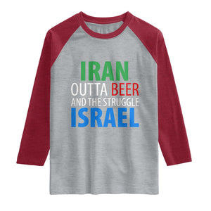 Iran And Israel Political Satire Raglan Shirt The Great Beer Struggle