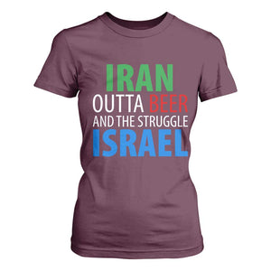 Iran And Israel Political Satire T Shirt For Women The Great Beer Struggle
