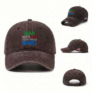 Iran And Israel Political Satire Washed Cotton Baseball Cap The Great Beer Struggle