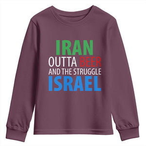 Iran And Israel Political Satire Youth Sweatshirt The Great Beer Struggle