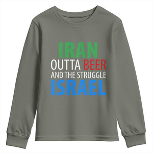 Iran And Israel Political Satire Youth Sweatshirt The Great Beer Struggle