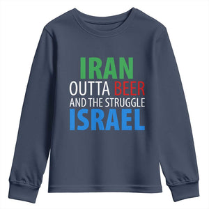 Iran And Israel Political Satire Youth Sweatshirt The Great Beer Struggle