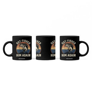 Funny Bass Fishing Coffee Mug Out Fished Him Again Fisherman Outdoor Adventure