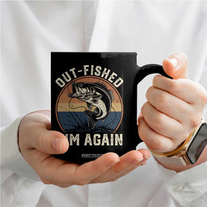 Funny Bass Fishing Coffee Mug Out Fished Him Again Fisherman Outdoor Adventure