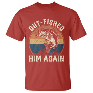 Funny Bass Fishing T Shirt Out Fished Him Again Fisherman Outdoor Adventure
