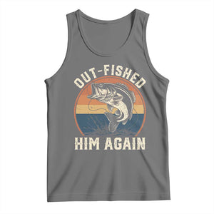 Funny Bass Fishing Tank Top Out Fished Him Again Fisherman Outdoor Adventure
