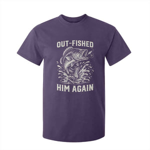 Out Fished Him Again Fisherman Angler Gift T Shirt For Kid Funny Fishing Sayings