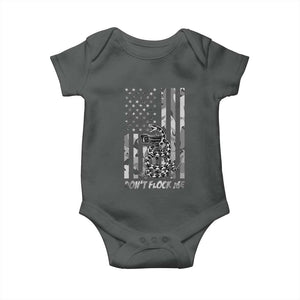 Rattlesnake Surveillance Camera US Flag Camo Graphic Baby Onesie Dont Flock Me