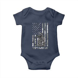 Rattlesnake Surveillance Camera US Flag Camo Graphic Baby Onesie Dont Flock Me