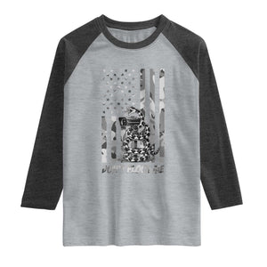 Rattlesnake Surveillance Camera US Flag Camo Graphic Raglan Shirt Dont Flock Me