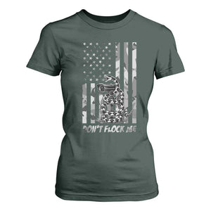 Rattlesnake Surveillance Camera US Flag Camo Graphic T Shirt For Women Dont Flock Me