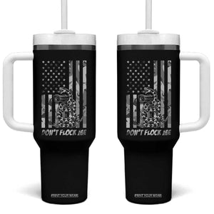 Rattlesnake Surveillance Camera US Flag Camo Graphic Tumbler With Handle Dont Flock Me