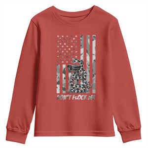 Rattlesnake Surveillance Camera US Flag Camo Graphic Youth Sweatshirt Dont Flock Me