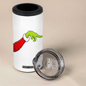 Funny Green Hand Basketball Pointing Meme 4 in 1 Can Cooler Tumbler Christmas Holiday Gift