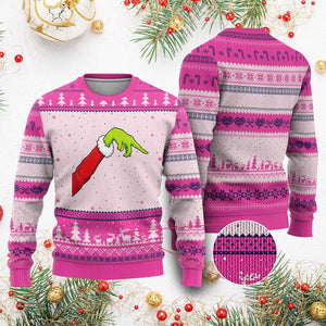 Funny Green Hand Basketball Pointing Meme Ugly Christmas Sweater Christmas Holiday Gift