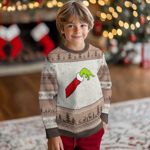 Funny Green Hand Basketball Pointing Meme Ugly Christmas Sweater Christmas Holiday Gift