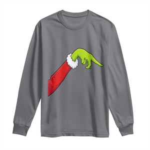 Funny Green Hand Basketball Pointing Meme Long Sleeve Shirt Christmas Holiday Gift