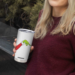 Funny Green Hand Basketball Pointing Meme Tumbler Cup Christmas Holiday Gift