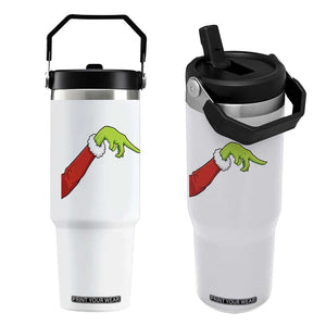 Funny Green Hand Basketball Pointing Meme Flip Straw Tumbler Christmas Holiday Gift