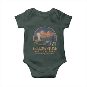 Yellowstone National Park Do Not Pet The Fluffy Cows Baby Onesie Amusing Bison Encounter Campsite Toss