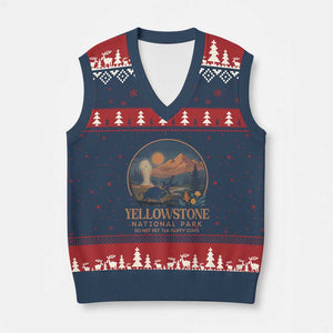 Yellowstone National Park Do Not Pet The Fluffy Cows V-Neck Knit Sweater Vest Amusing Bison Encounter Campsite Toss
