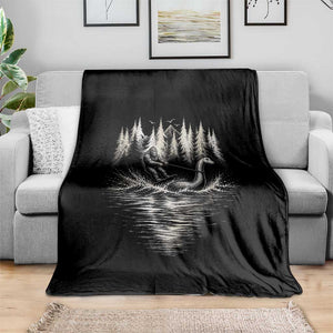 Funny Bigfoot Water Skiing Behind Nessie Throw Blanket Cryptid Lover
