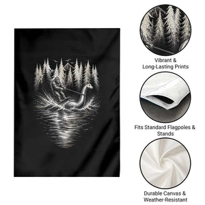 Funny Bigfoot Water Skiing Behind Nessie Garden Flag Cryptid Lover